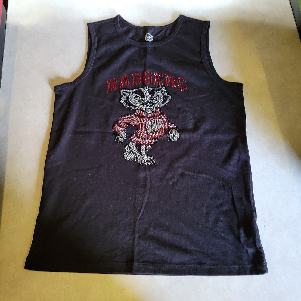 5/$15 Wisconsin Badgers Blingy Rhinestone Tank